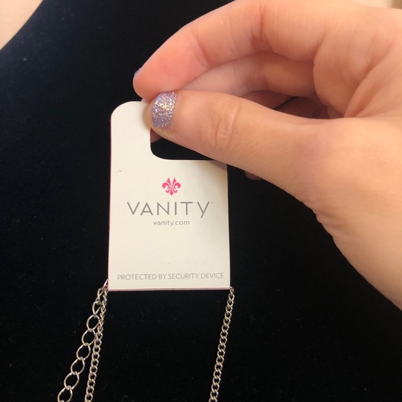 NWT Vanity Silver Feather Necklace - Picture 3 of 3